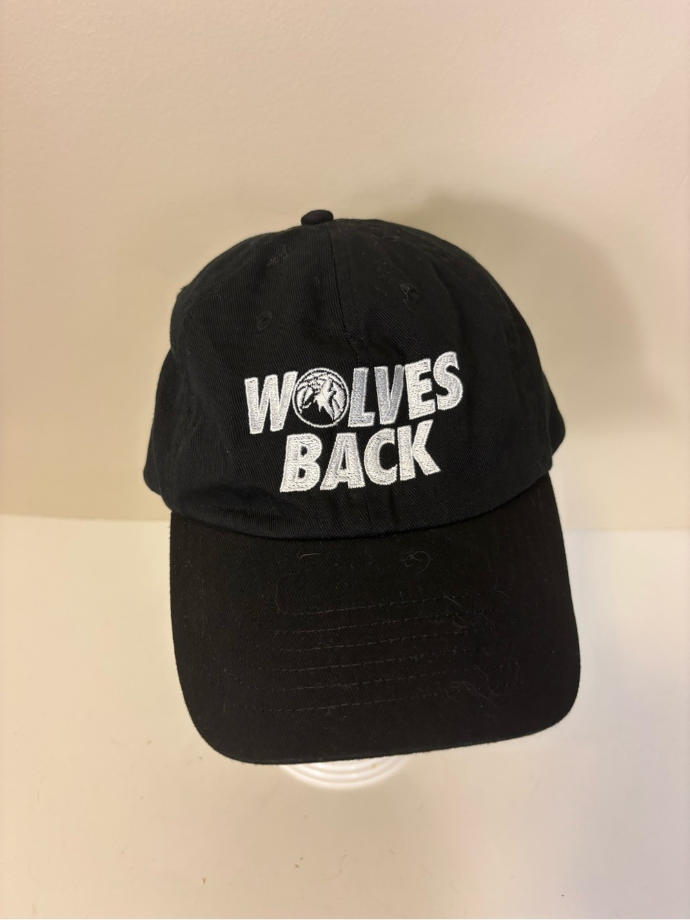 Wolves Back Black Embroidered Baseball Hat
